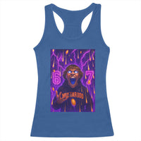 Mason 67 Meme Graphic Racerback Tank Top Glowing Eyes Devil Edit 6 7 Viral Six Seven Scream - Wonder Print Shop