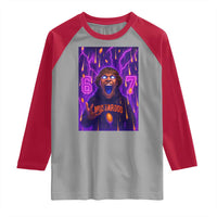 Mason 67 Meme Graphic Raglan Shirt Glowing Eyes Devil Edit 6 7 Viral Six Seven Scream - Wonder Print Shop