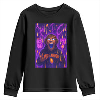 Mason 67 Meme Graphic Youth Sweatshirt Glowing Eyes Devil Edit 6 7 Viral Six Seven Scream - Wonder Print Shop