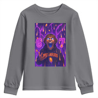 Mason 67 Meme Graphic Youth Sweatshirt Glowing Eyes Devil Edit 6 7 Viral Six Seven Scream - Wonder Print Shop