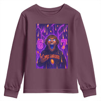 Mason 67 Meme Graphic Youth Sweatshirt Glowing Eyes Devil Edit 6 7 Viral Six Seven Scream - Wonder Print Shop