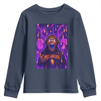 Mason 67 Meme Graphic Youth Sweatshirt Glowing Eyes Devil Edit 6 7 Viral Six Seven Scream - Wonder Print Shop