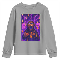 Mason 67 Meme Graphic Youth Sweatshirt Glowing Eyes Devil Edit 6 7 Viral Six Seven Scream - Wonder Print Shop