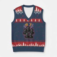 Mason 6 7 Meme Graphic V-Neck Knit Sweater Vest Six Seven 67 Meme Horror Edit Bootleg - Wonder Print Shop