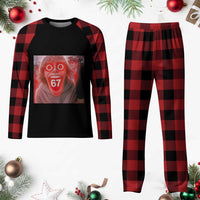 67 Mason Kid Glitchcore Graphic Plaid Pajama Set Screaming Boy Six Seven Viral Meme Devil Edit - Wonder Print Shop