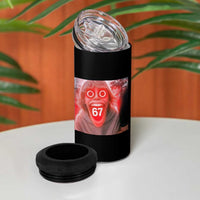 67 Mason Kid Glitchcore Graphic 4 in 1 Can Cooler Tumbler Screaming Boy Six Seven Viral Meme Devil Edit - Wonder Print Shop