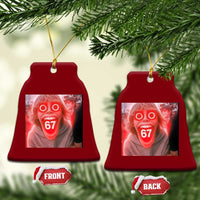 67 Mason Kid Glitchcore Graphic Ceramic Ornament Screaming Boy Six Seven Viral Meme Devil Edit - Wonder Print Shop