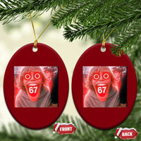 67 Mason Kid Glitchcore Graphic Ceramic Ornament Screaming Boy Six Seven Viral Meme Devil Edit - Wonder Print Shop