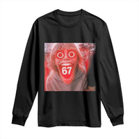 67 Mason Kid Glitchcore Graphic Long Sleeve Shirt Screaming Boy Six Seven Viral Meme Devil Edit - Wonder Print Shop