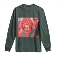 67 Mason Kid Glitchcore Graphic Long Sleeve Shirt Screaming Boy Six Seven Viral Meme Devil Edit - Wonder Print Shop