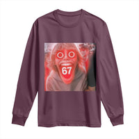 67 Mason Kid Glitchcore Graphic Long Sleeve Shirt Screaming Boy Six Seven Viral Meme Devil Edit - Wonder Print Shop