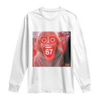 67 Mason Kid Glitchcore Graphic Long Sleeve Shirt Screaming Boy Six Seven Viral Meme Devil Edit - Wonder Print Shop