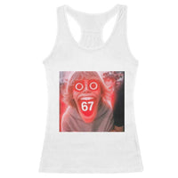 67 Mason Kid Glitchcore Graphic Racerback Tank Top Screaming Boy Six Seven Viral Meme Devil Edit - Wonder Print Shop