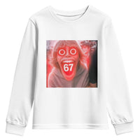 67 Mason Kid Glitchcore Graphic Youth Sweatshirt Screaming Boy Six Seven Viral Meme Devil Edit - Wonder Print Shop