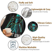 Lets Get Sendy Skeleton Throw Blanket Full Send Vibes Glowcore - Wonder Print Shop