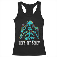 Lets Get Sendy Skeleton Racerback Tank Top Full Send Vibes Glowcore - Wonder Print Shop