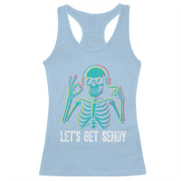 Lets Get Sendy Skeleton Racerback Tank Top Full Send Vibes Glowcore - Wonder Print Shop