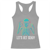 Lets Get Sendy Skeleton Racerback Tank Top Full Send Vibes Glowcore - Wonder Print Shop