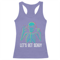 Lets Get Sendy Skeleton Racerback Tank Top Full Send Vibes Glowcore - Wonder Print Shop