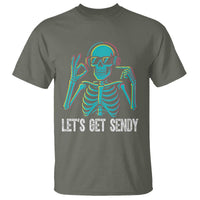 Lets Get Sendy Skeleton T Shirt Full Send Vibes Glowcore - Wonder Print Shop
