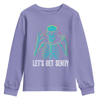 Lets Get Sendy Skeleton Youth Sweatshirt Full Send Vibes Glowcore - Wonder Print Shop