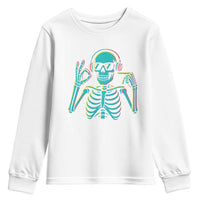 Lets Get Sendy Skeleton Youth Sweatshirt Full Send Vibes Glowcore - Wonder Print Shop