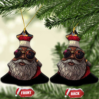 African American Santa Stained Glass Effect Printed Christmas Ornament Melanin Claus Festive Xmas Tree - Wonder Print Shop