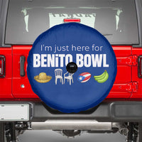 I'm Just Here for the Benito Bowl Funny Puerto Rican Game Day Spare Tire Cover Plantains Chairs and Flag Music Fans