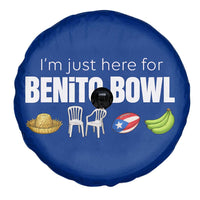 I'm Just Here for the Benito Bowl Funny Puerto Rican Game Day Spare Tire Cover Plantains Chairs and Flag Music Fans
