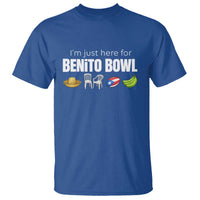 I'm Just Here for the Benito Bowl Funny Puerto Rican Game Day T Shirt Plantains Chairs and Flag Music Fans