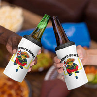 Benito Bowl Coquí Frog Football 4 in 1 Can Cooler Tumbler Funny Puerto Rico Flag Game Day Music Fans