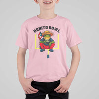 Benito Bowl Coquí Frog Football T Shirt For Kid Funny Puerto Rico Flag Game Day Music Fans