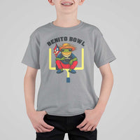 Benito Bowl Coquí Frog Football T Shirt For Kid Funny Puerto Rico Flag Game Day Music Fans