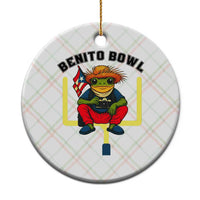 Benito Bowl Coquí Frog Football Ceramic Ornament Funny Puerto Rico Flag Game Day Music Fans
