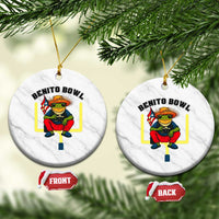 Benito Bowl Coquí Frog Football Ceramic Ornament Funny Puerto Rico Flag Game Day Music Fans