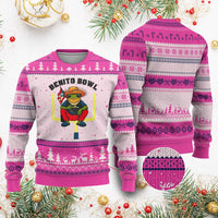 Benito Bowl Coquí Frog Football Ugly Christmas Sweater Funny Puerto Rico Flag Game Day Music Fans