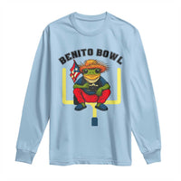 Benito Bowl Coquí Frog Football Long Sleeve Shirt Funny Puerto Rico Flag Game Day Music Fans