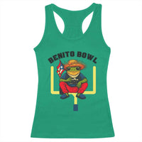 Benito Bowl Coquí Frog Football Racerback Tank Top Funny Puerto Rico Flag Game Day Music Fans