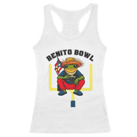 Benito Bowl Coquí Frog Football Racerback Tank Top Funny Puerto Rico Flag Game Day Music Fans