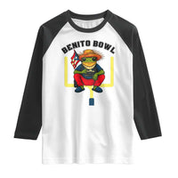 Benito Bowl Coquí Frog Football Raglan Shirt Funny Puerto Rico Flag Game Day Music Fans
