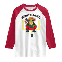 Benito Bowl Coquí Frog Football Raglan Shirt Funny Puerto Rico Flag Game Day Music Fans