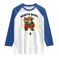Benito Bowl Coquí Frog Football Raglan Shirt Funny Puerto Rico Flag Game Day Music Fans