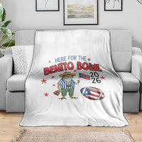 Here for the Benito Bowl 2026 Coquí Frog Throw Blanket Puerto Rican Funny Football Music Fans