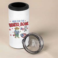 Here for the Benito Bowl 2026 Coquí Frog 4 in 1 Can Cooler Tumbler Puerto Rican Funny Football Music Fans