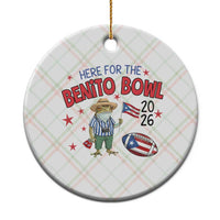 Here for the Benito Bowl 2026 Coquí Frog Ceramic Ornament Puerto Rican Funny Football Music Fans