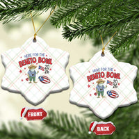Here for the Benito Bowl 2026 Coquí Frog Ceramic Ornament Puerto Rican Funny Football Music Fans