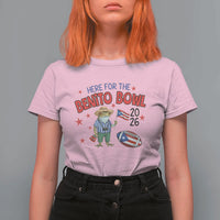 Here for the Benito Bowl 2026 Coquí Frog T Shirt For Women Puerto Rican Funny Football Music Fans