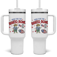 Here for the Benito Bowl 2026 Coquí Frog Tumbler With Handle Puerto Rican Funny Football Music Fans
