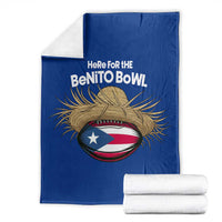 Here for the Benito Bowl Straw Hat Throw Blanket Puerto Rico Flag Football Music Fans