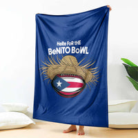 Here for the Benito Bowl Straw Hat Throw Blanket Puerto Rico Flag Football Music Fans
